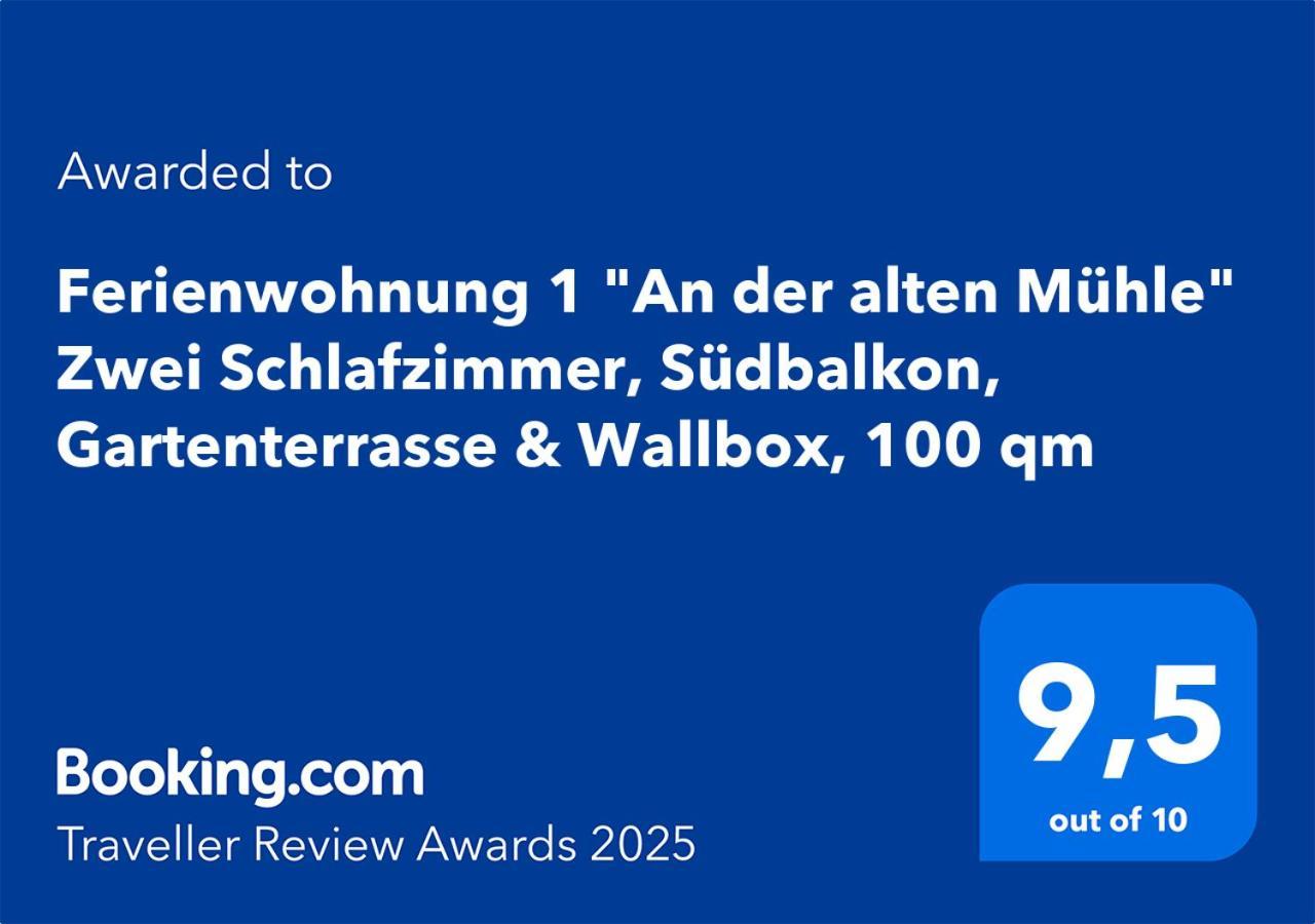 "An Der Alten Muehle 1" Fewo 120 Qm, Zwei Grosse Schlafzimmer, Suedbalkon, Gartenterrasse & Wallbox 바트벤트하임 외부 사진